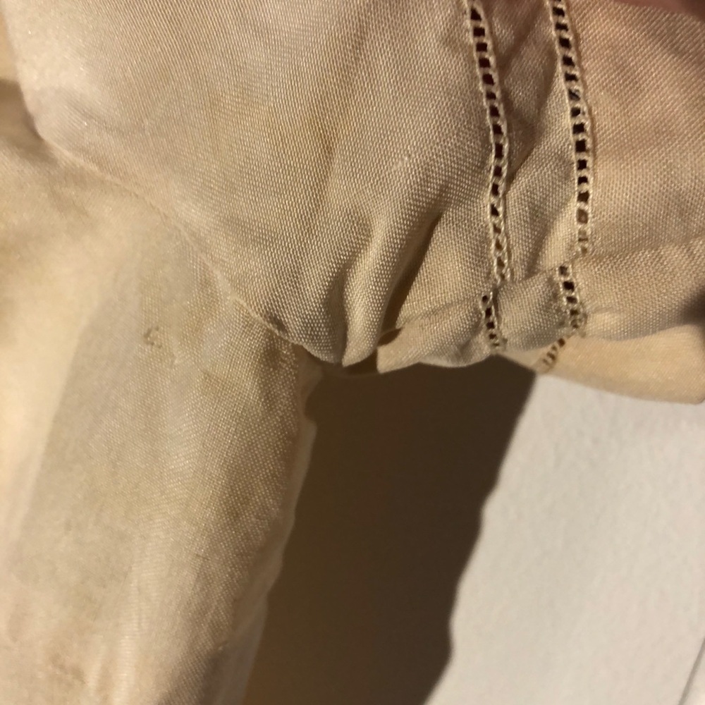 Vintage Cream Button Down Blouse with Mandarin Collar Size 6 (36) - Picture 4 of 7